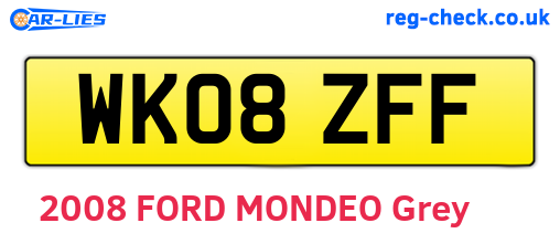 WK08ZFF are the vehicle registration plates.