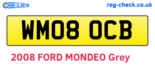WM08OCB are the vehicle registration plates.