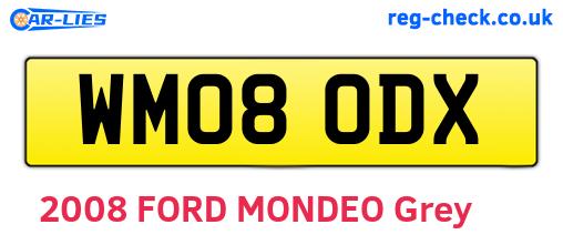WM08ODX are the vehicle registration plates.
