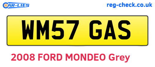 WM57GAS are the vehicle registration plates.