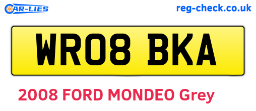 WR08BKA are the vehicle registration plates.