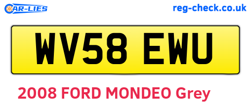 WV58EWU are the vehicle registration plates.