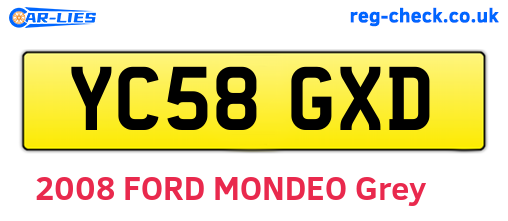 YC58GXD are the vehicle registration plates.