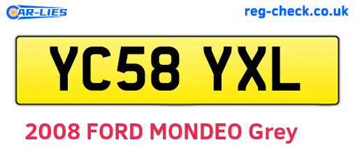 YC58YXL are the vehicle registration plates.