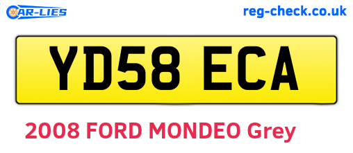 YD58ECA are the vehicle registration plates.