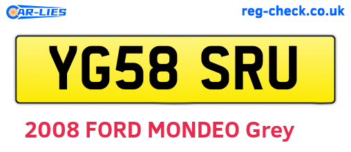 YG58SRU are the vehicle registration plates.