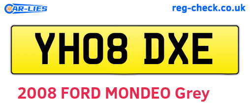 YH08DXE are the vehicle registration plates.