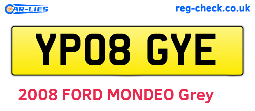 YP08GYE are the vehicle registration plates.