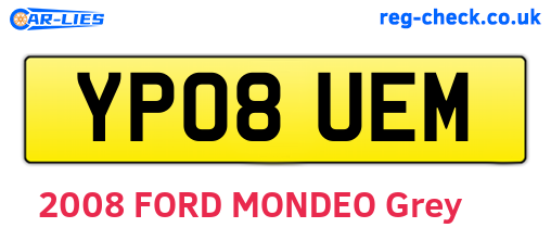 YP08UEM are the vehicle registration plates.