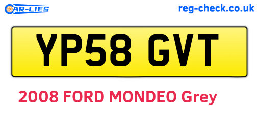 YP58GVT are the vehicle registration plates.