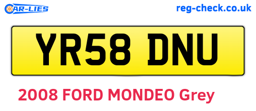 YR58DNU are the vehicle registration plates.