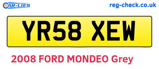 YR58XEW are the vehicle registration plates.