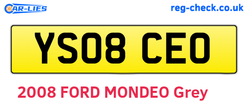 YS08CEO are the vehicle registration plates.