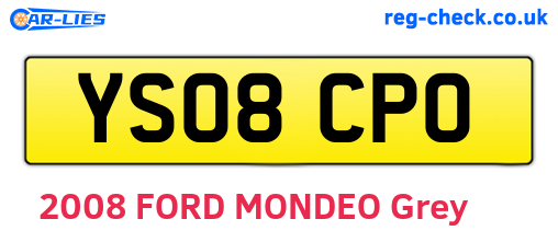 YS08CPO are the vehicle registration plates.