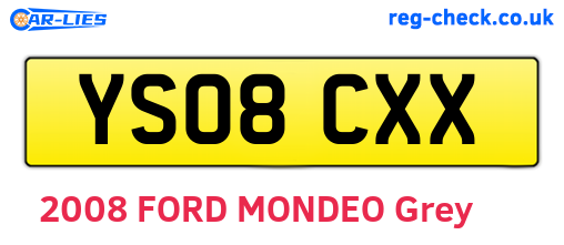 YS08CXX are the vehicle registration plates.