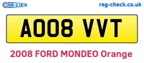 AO08VVT are the vehicle registration plates.