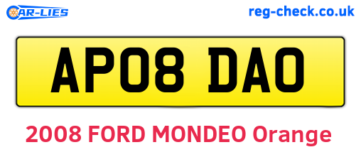 AP08DAO are the vehicle registration plates.