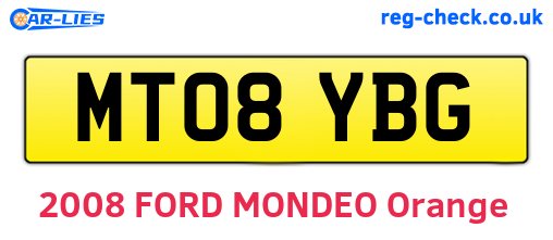MT08YBG are the vehicle registration plates.