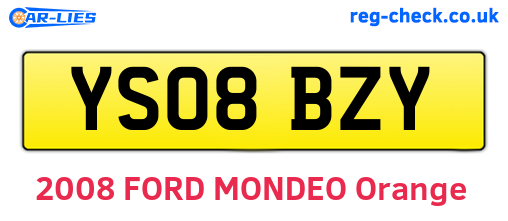 YS08BZY are the vehicle registration plates.