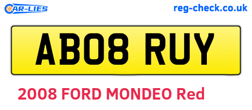 AB08RUY are the vehicle registration plates.