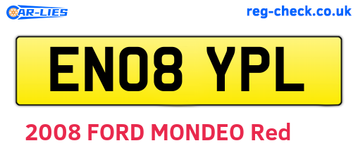 EN08YPL are the vehicle registration plates.