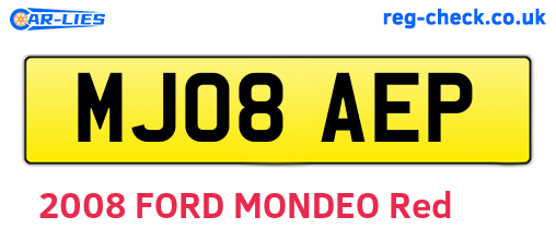 MJ08AEP are the vehicle registration plates.