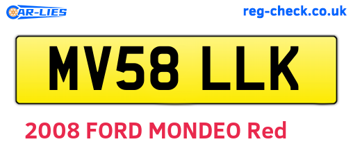 MV58LLK are the vehicle registration plates.