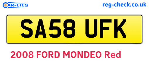 SA58UFK are the vehicle registration plates.