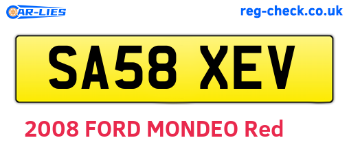 SA58XEV are the vehicle registration plates.