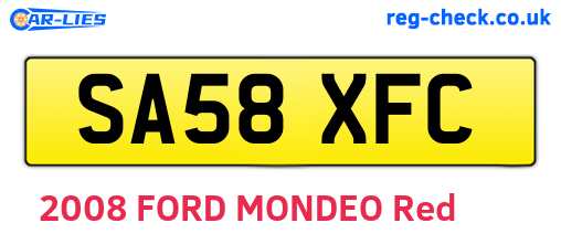 SA58XFC are the vehicle registration plates.