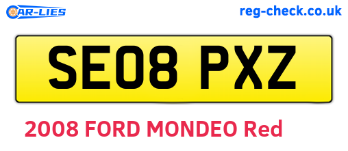 SE08PXZ are the vehicle registration plates.