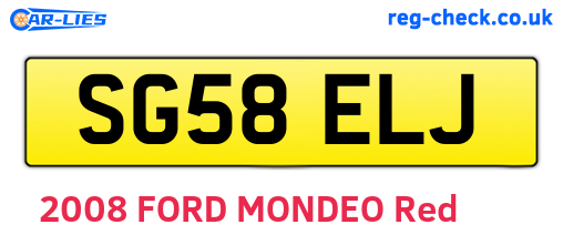 SG58ELJ are the vehicle registration plates.