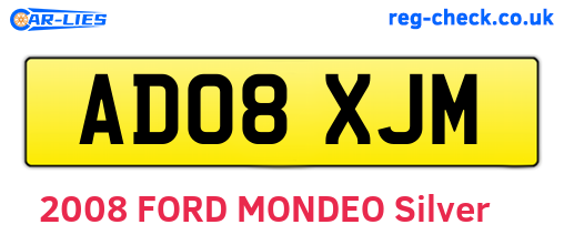 AD08XJM are the vehicle registration plates.