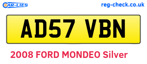 AD57VBN are the vehicle registration plates.