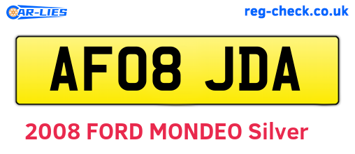 AF08JDA are the vehicle registration plates.