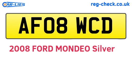AF08WCD are the vehicle registration plates.