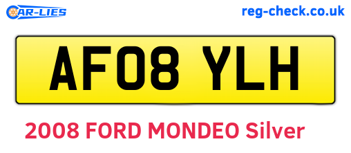 AF08YLH are the vehicle registration plates.