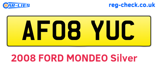 AF08YUC are the vehicle registration plates.
