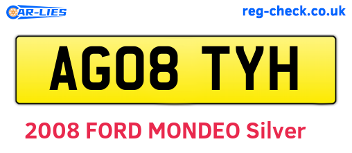 AG08TYH are the vehicle registration plates.