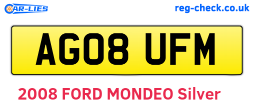 AG08UFM are the vehicle registration plates.