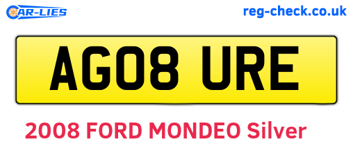 AG08URE are the vehicle registration plates.