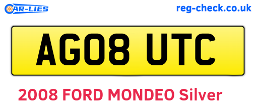 AG08UTC are the vehicle registration plates.