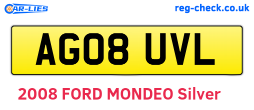 AG08UVL are the vehicle registration plates.