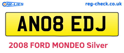 AN08EDJ are the vehicle registration plates.