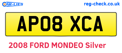 AP08XCA are the vehicle registration plates.