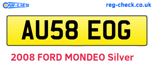 AU58EOG are the vehicle registration plates.