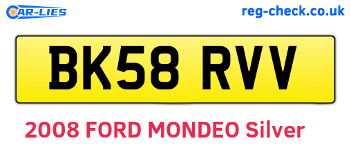 BK58RVV are the vehicle registration plates.