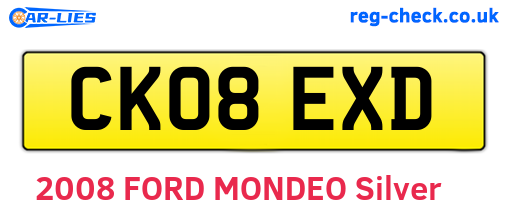CK08EXD are the vehicle registration plates.