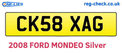 CK58XAG are the vehicle registration plates.