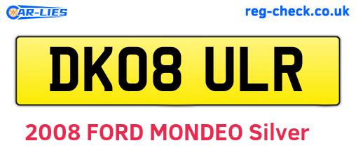 DK08ULR are the vehicle registration plates.